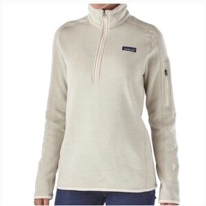 Patagonia Cream Slim-Fit Better Sweater 1/4-Zip Fleece Pullover 25618 Size Large